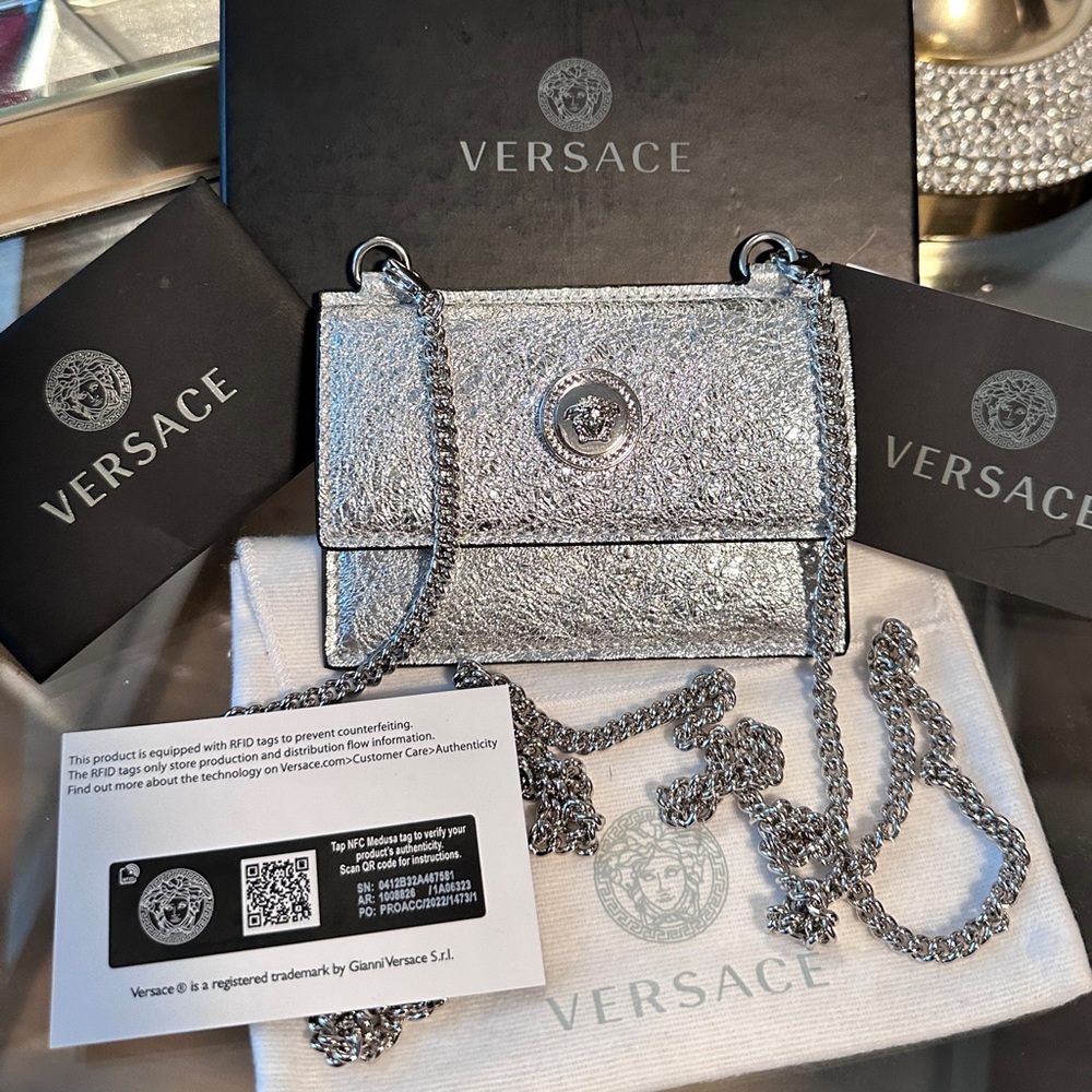 Versace Silver Chain Wallet